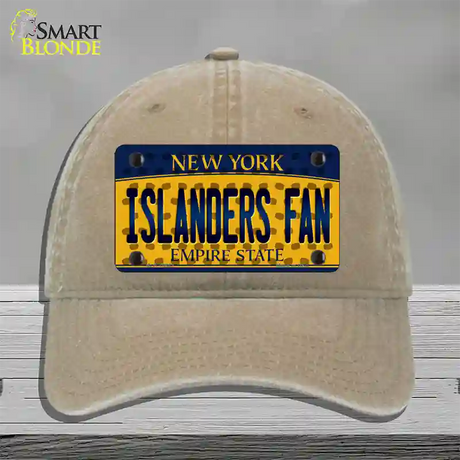 Islanders Fan New York Novelty License Plate Hat Unconstructed Cotton / Khaki