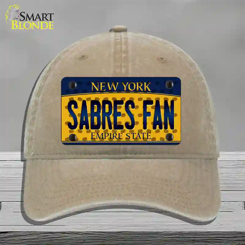 Sabres Fan New York Novelty License Plate Hat Unconstructed Cotton / Khaki