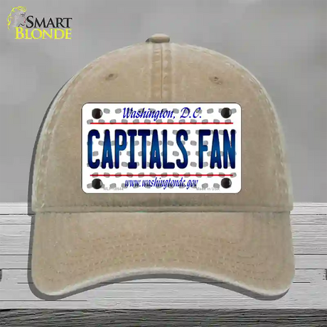 Capitals Fan Washington DC Novelty License Plate Hat Unconstructed Cotton / Khaki