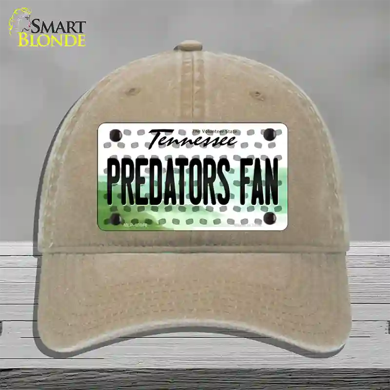 Predators Fan Tennessee Novelty License Plate Hat Unconstructed Cotton / Khaki