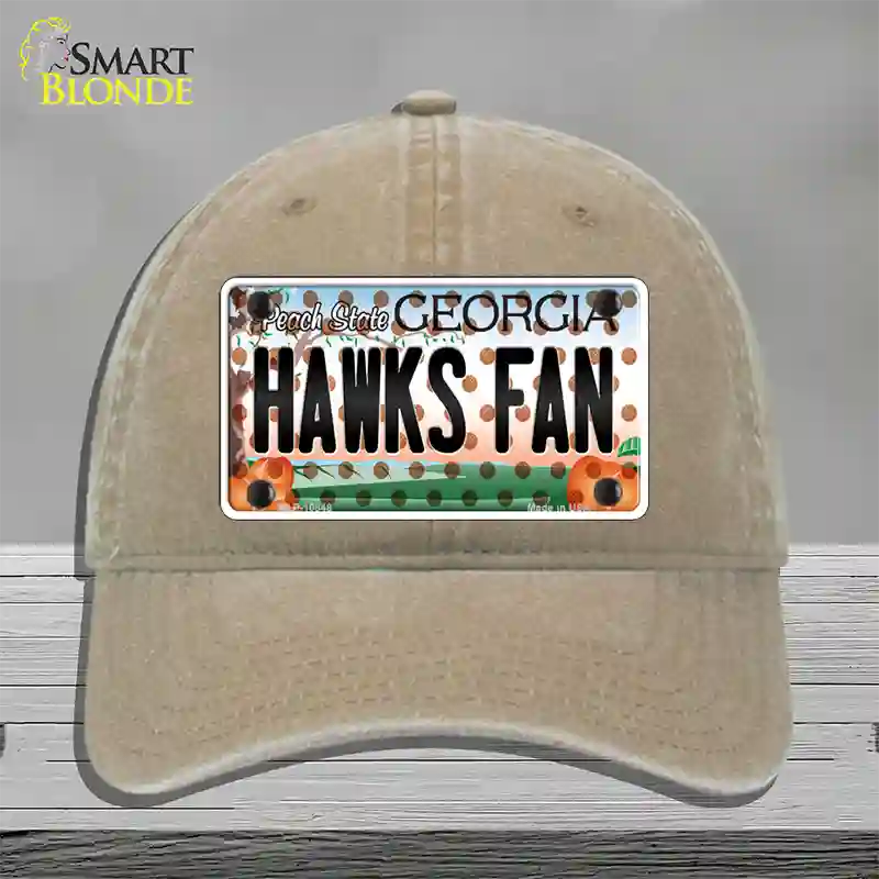 Hawks Fan Georgia Novelty License Plate Hat Unconstructed Cotton / Khaki