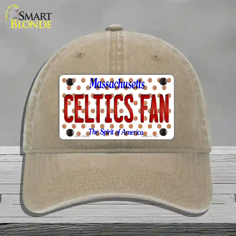 Celtics Fan Massachusetts Novelty License Plate Hat Unconstructed Cotton / Khaki