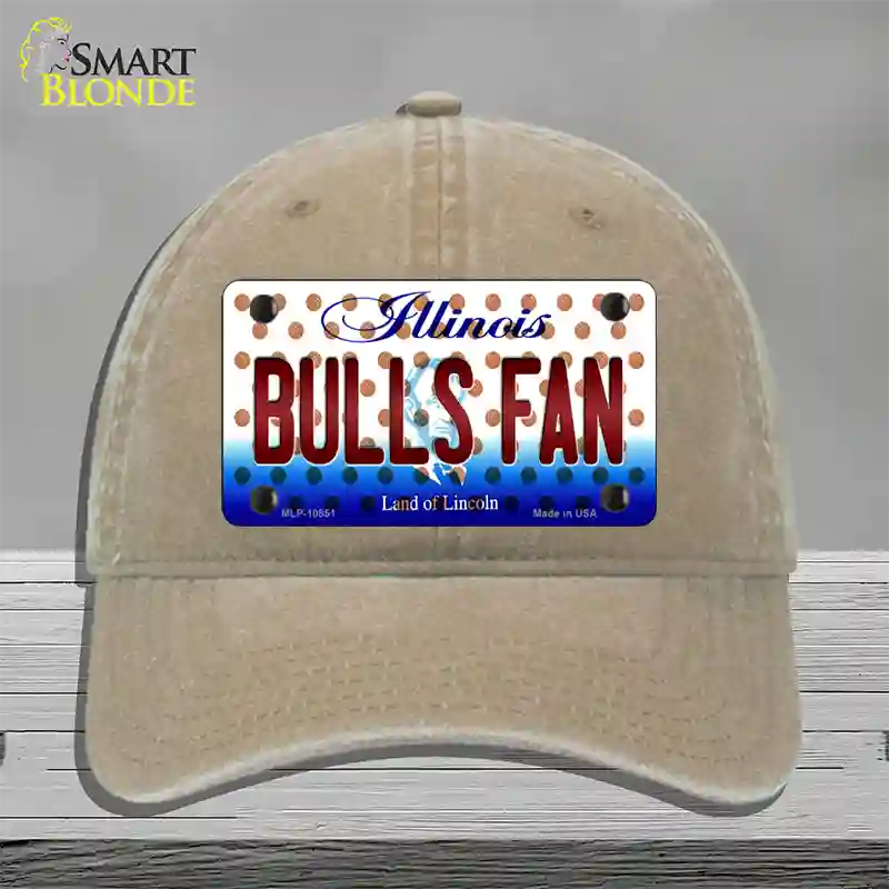 Bulls Fan Illinois Novelty License Plate Hat Unconstructed Cotton / Khaki