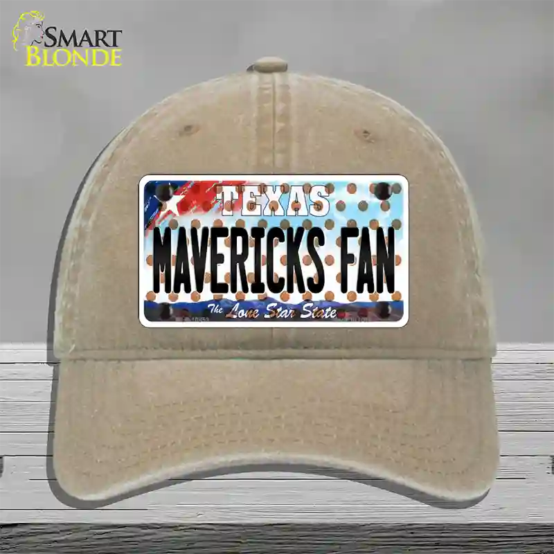 Mavericks Fan Texas Novelty License Plate Hat Unconstructed Cotton / Khaki