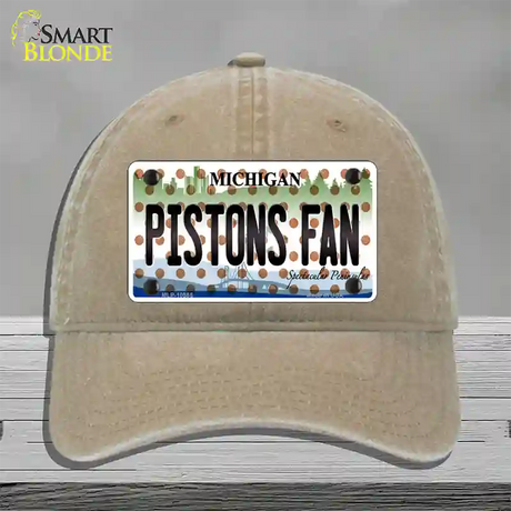 Pistons Fan Michigan Novelty License Plate Hat Unconstructed Cotton / Khaki