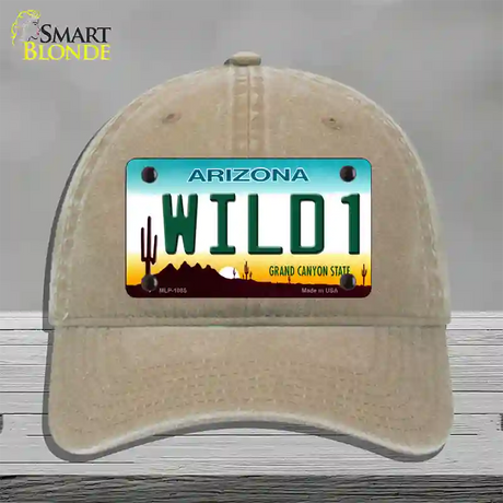 Wild 1 Arizona Novelty License Plate Hat Unconstructed Cotton / Khaki