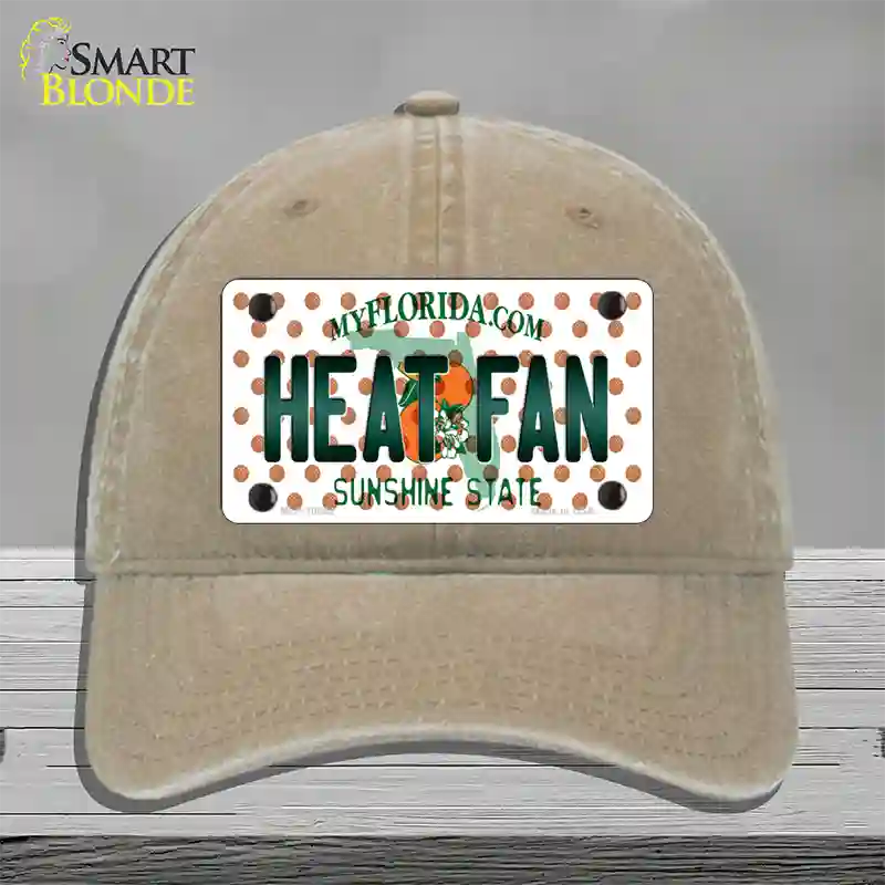 Heat Fan Florida Novelty License Plate Hat Unconstructed Cotton / Khaki