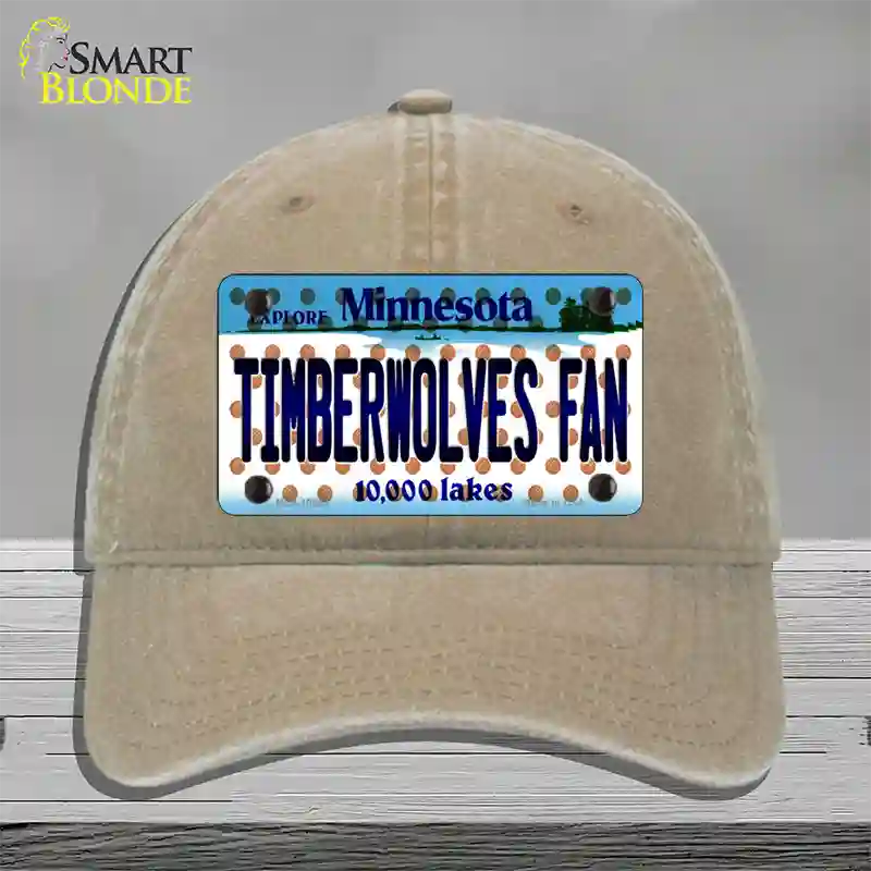 Timberwolves Fan Minnesota Novelty License Plate Hat Unconstructed Cotton / Khaki