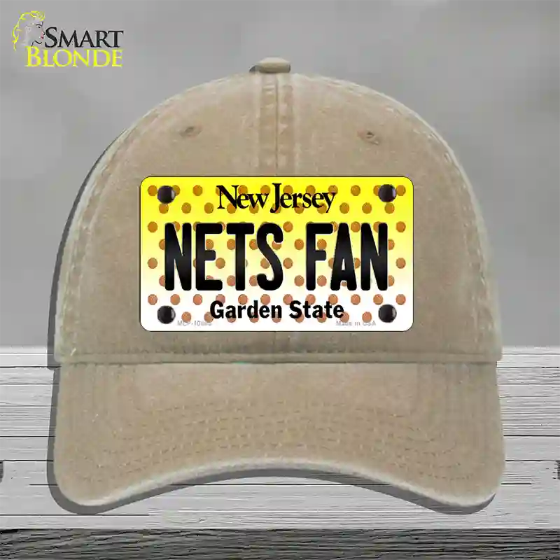 Nets Fan New Jersey Novelty License Plate Hat Unconstructed Cotton / Khaki