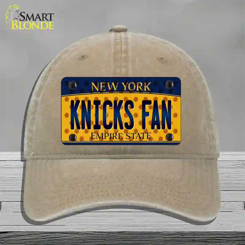 Knicks Fan New York Novelty License Plate Hat Unconstructed Cotton / Khaki