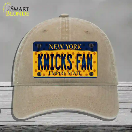 Knicks Fan New York Novelty License Plate Hat Unconstructed Cotton / Khaki