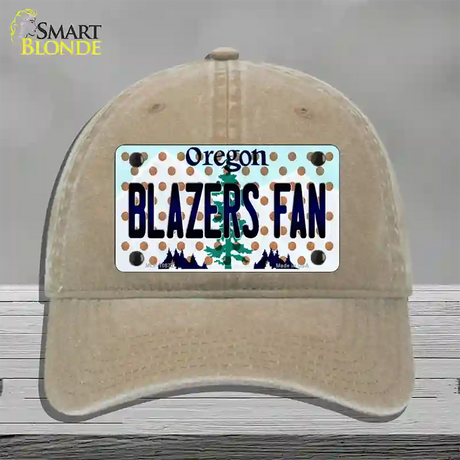 Blazers Fan Oregon Novelty License Plate Hat Unconstructed Cotton / Khaki