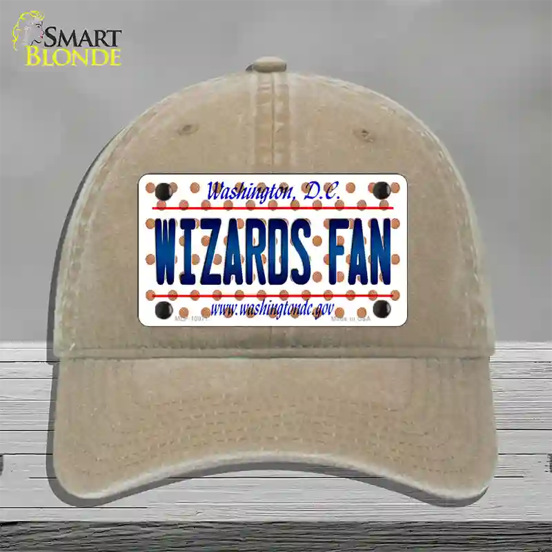 Wizards Fan Washington DC Novelty License Plate Hat Unconstructed Cotton / Khaki