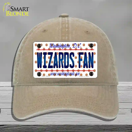 Wizards Fan Washington DC Novelty License Plate Hat Unconstructed Cotton / Khaki