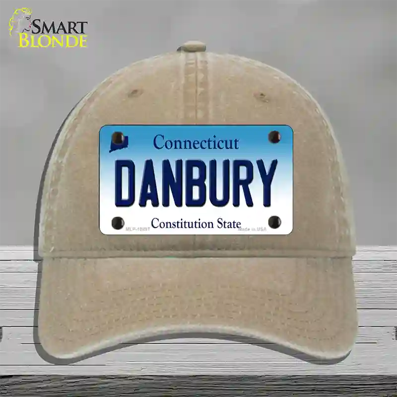 Danbury Connecticut Novelty License Plate Hat Unconstructed Cotton / Khaki