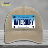 Waterbury Connecticut Novelty License Plate Hat Unconstructed Cotton / Khaki