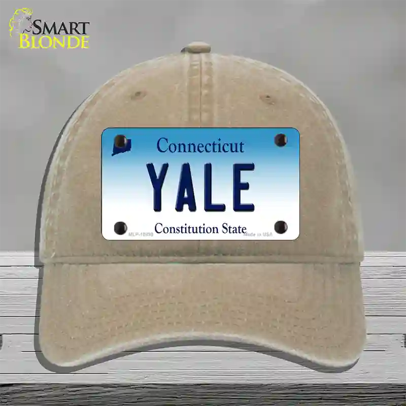 Yale Connecticut Novelty License Plate Hat Unconstructed Cotton / Khaki