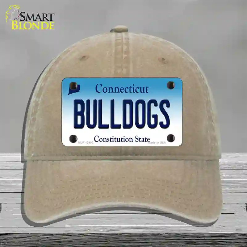 Bulldogs Connecticut Novelty License Plate Hat Unconstructed Cotton / Khaki