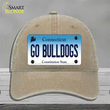 Go Bulldogs Connecticut Novelty License Plate Hat Unconstructed Cotton / Khaki