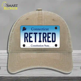 Retired Connecticut Novelty License Plate Hat Unconstructed Cotton / Khaki