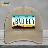 Arizona Bad Boy Novelty License Plate Hat Unconstructed Cotton / Khaki