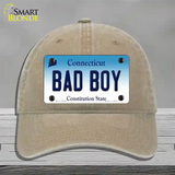 Bad Boy Connecticut Novelty License Plate Hat Unconstructed Cotton / Khaki