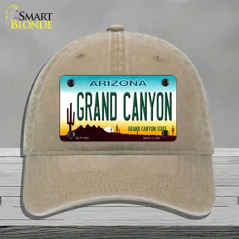 Grand Canyon Arizona Novelty License Plate Hat Unconstructed Cotton / Khaki