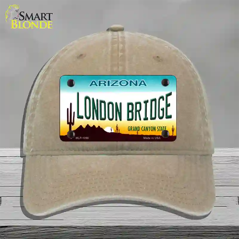 London Bridge Arizona Novelty License Plate Hat Unconstructed Cotton / Khaki