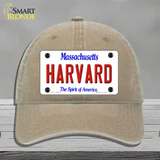 Harvard Massachusetts Novelty License Plate Hat Unconstructed Cotton / Khaki