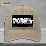 Porn Star Novelty License Plate Hat Unconstructed Cotton / Khaki