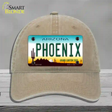 Phoenix Arizona Novelty License Plate Hat Unconstructed Cotton / Khaki