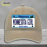 Minnesota Girl Minnesota Novelty License Plate Hat Unconstructed Cotton / Khaki