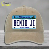 Bemid Ji Minnesota State Novelty License Plate Hat Unconstructed Cotton / Khaki