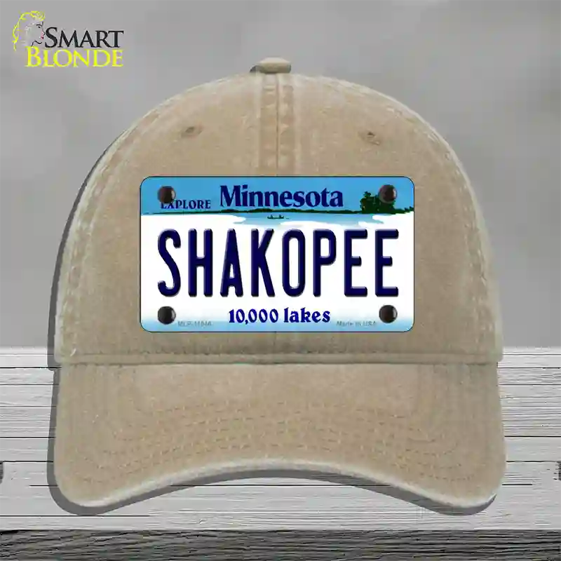 Shakopee Minnesota State Novelty License Plate Hat Unconstructed Cotton / Khaki