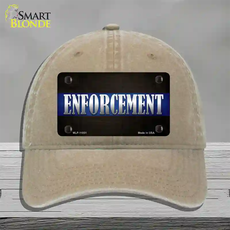 Enforcement Novelty License Plate Hat Unconstructed Cotton / Khaki