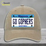 Go Gophers Minnesota State Novelty License Plate Hat Unconstructed Cotton / Khaki