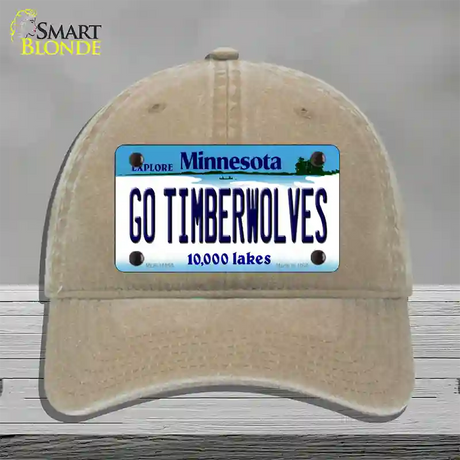 Go Timberwolves Minnesota State Novelty License Plate Hat Unconstructed Cotton / Khaki