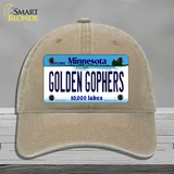 Golden Gophers Minnesota State Novelty License Plate Hat Unconstructed Cotton / Khaki