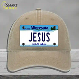 Jesus Minnesota State Novelty License Plate Hat Unconstructed Cotton / Khaki