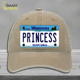 Princess Minnesota State Novelty License Plate Hat Unconstructed Cotton / Khaki