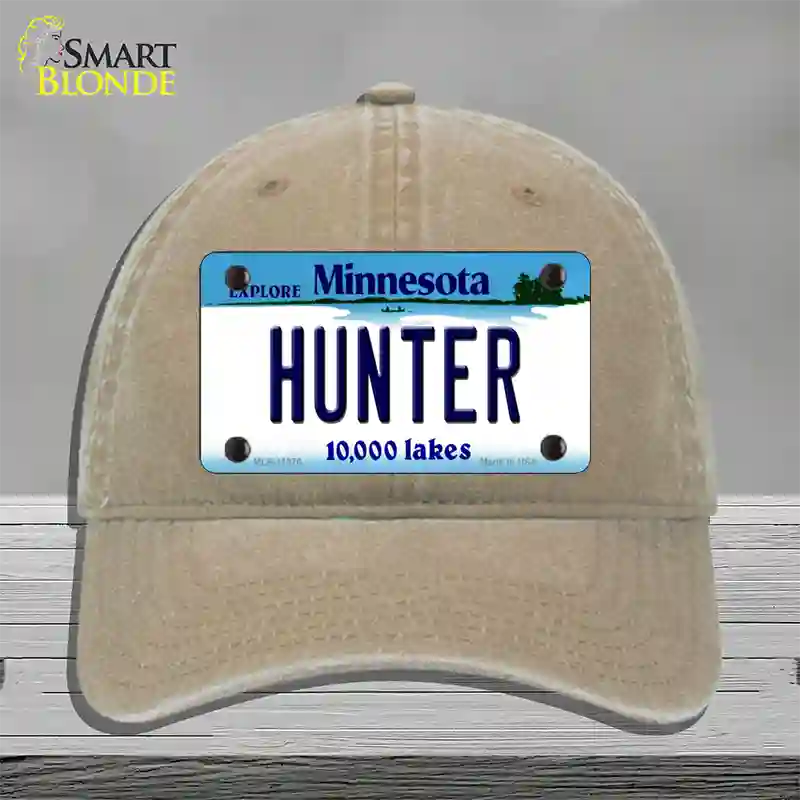 Hunter Minnesota State Novelty License Plate Hat Unconstructed Cotton / Khaki