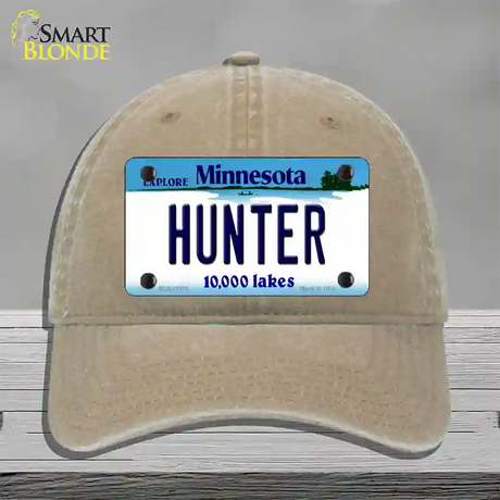 Hunter Minnesota State Novelty License Plate Hat Unconstructed Cotton / Khaki