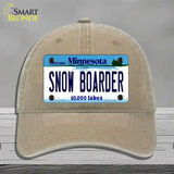 Snow Boarder Minnesota State Novelty License Plate Hat Unconstructed Cotton / Khaki