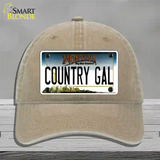 Country Gal Montana State Novelty License Plate Hat Unconstructed Cotton / Khaki