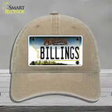 Billings Montana State Novelty License Plate Hat Unconstructed Cotton / Khaki