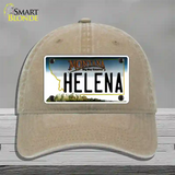 Helena Montana State Novelty License Plate Hat Unconstructed Cotton / Khaki