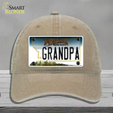 Grandpa Montana State Novelty License Plate Hat Unconstructed Cotton / Khaki