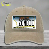 Zombie Montana State Novelty License Plate Hat Unconstructed Cotton / Khaki