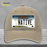 Native Montana State Novelty License Plate Hat Unconstructed Cotton / Khaki