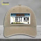 Best Mom Montana State Novelty License Plate Hat Unconstructed Cotton / Khaki